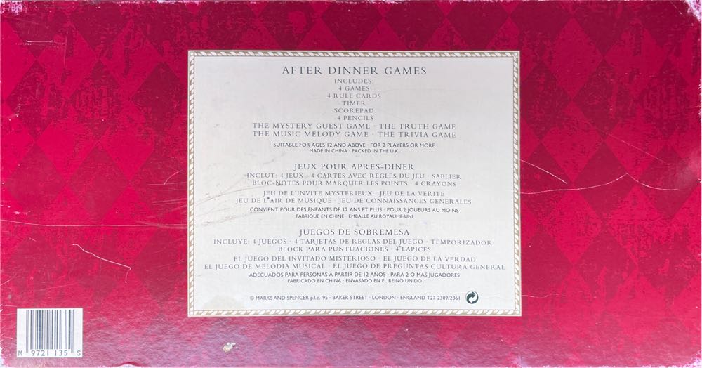 After Dinner Games  (2 Or More) board game collectible [Barcode 09721135] - Main Image 2