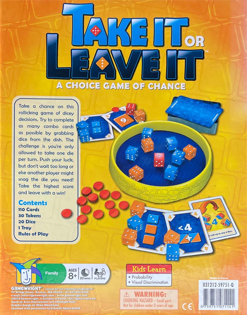 Take It Or Leave It  (2-5) board game collectible [Barcode 759751071141] - Main Image 2