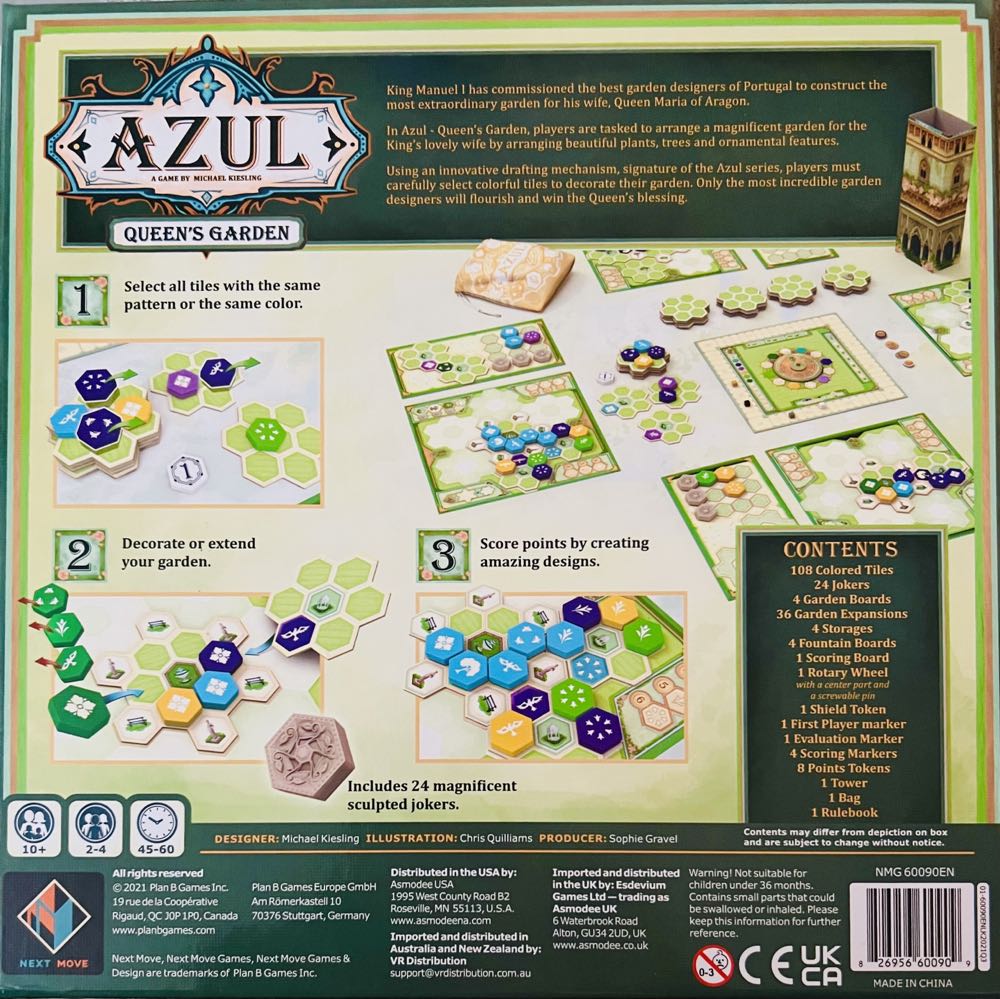 Azul: Queen’s Garden  (2-4) board game collectible [Barcode 826956600909] - Main Image 2
