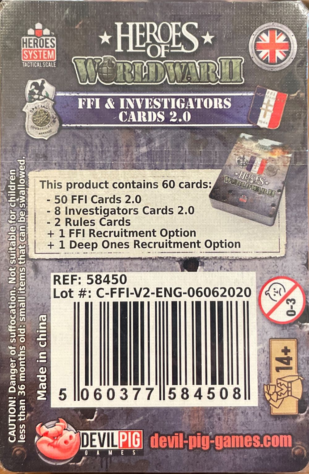 Heroes Of World War II: FFI & Investigators Cards 2.0  board game collectible [Barcode 5060377584508] - Main Image 2