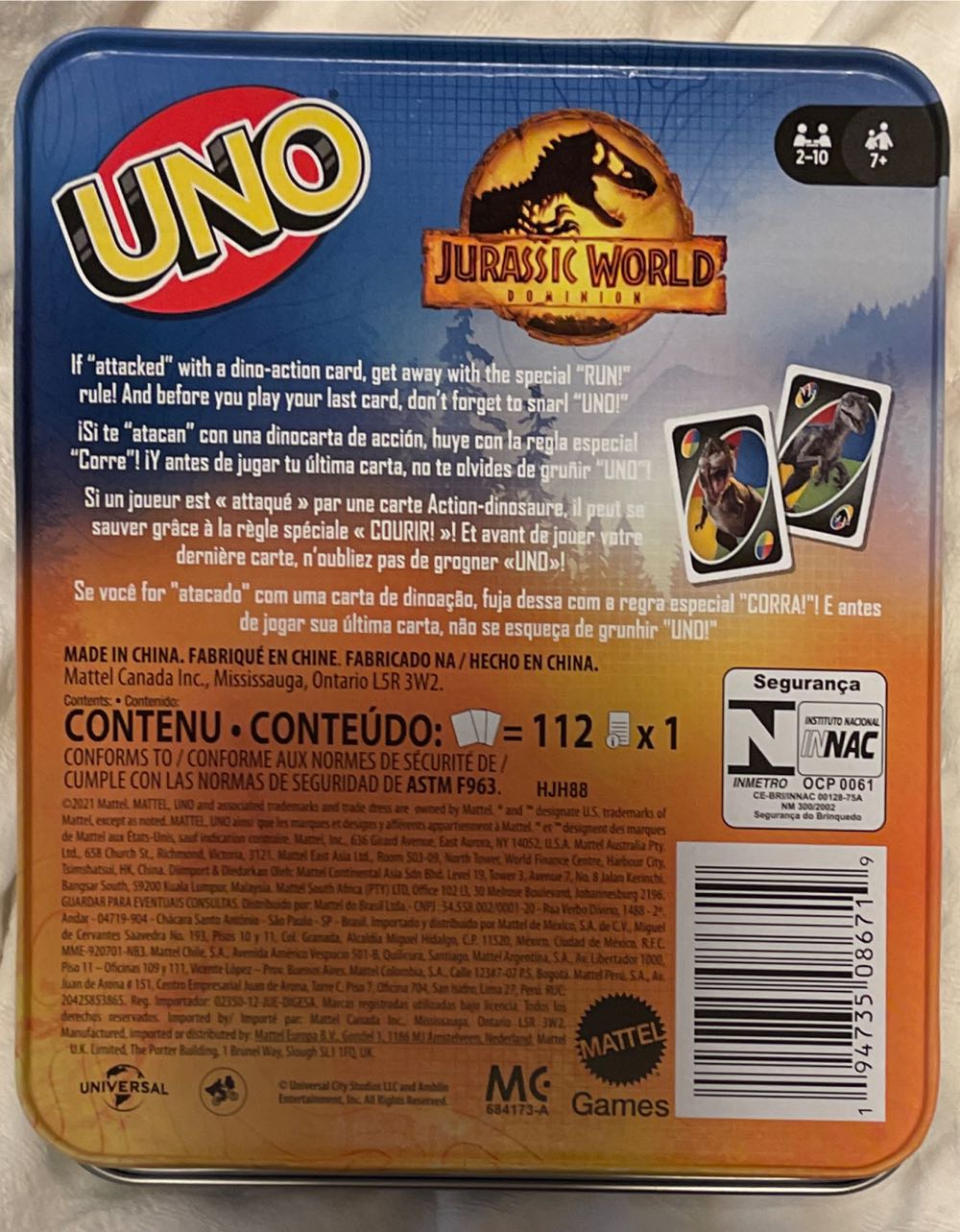 Jurassic World Dominion Uno Tin  board game collectible - Main Image 2