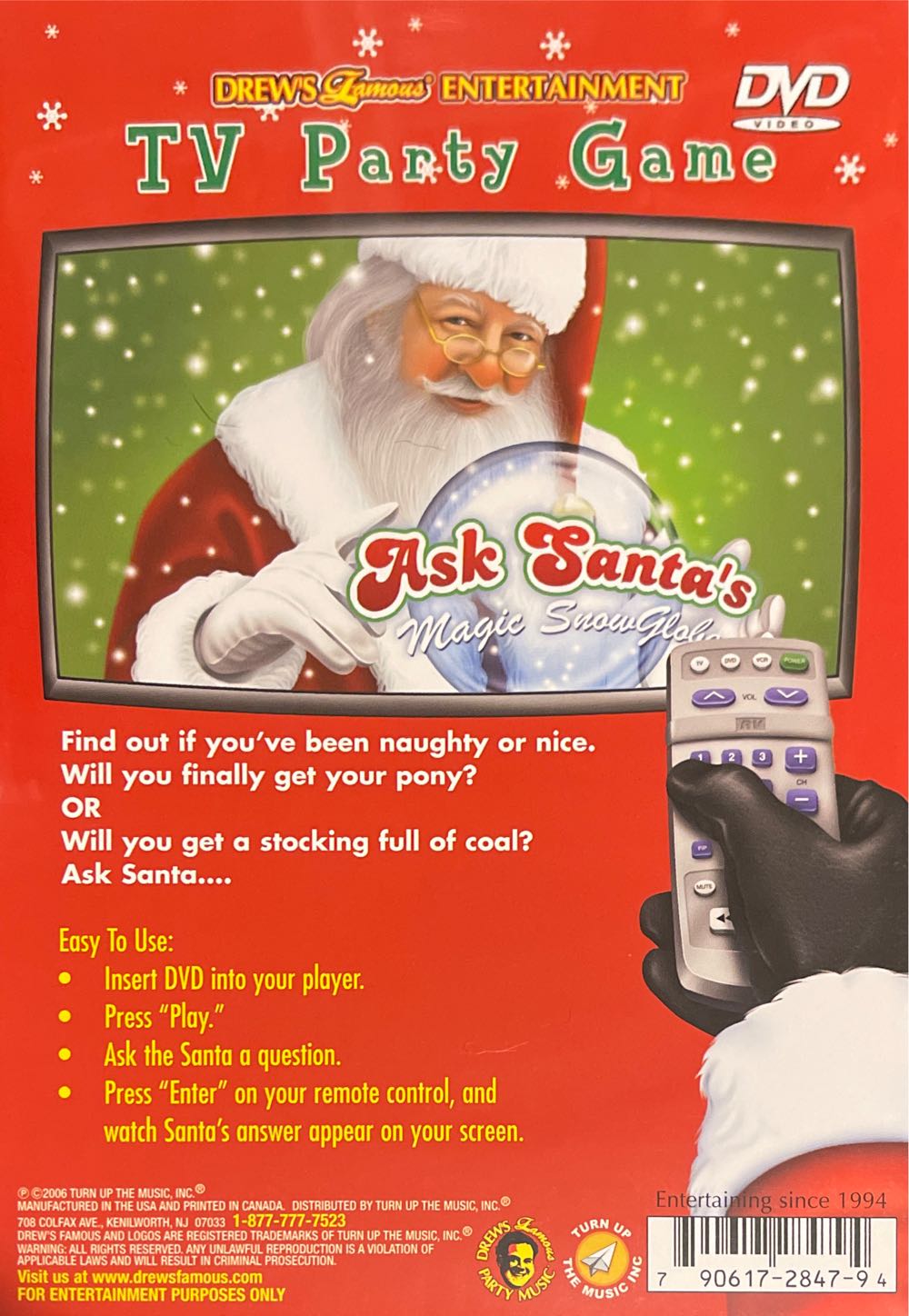 Tv Party Game: Ask Santa’s Magic Snow Globe  board game collectible [Barcode 790617284794] - Main Image 2
