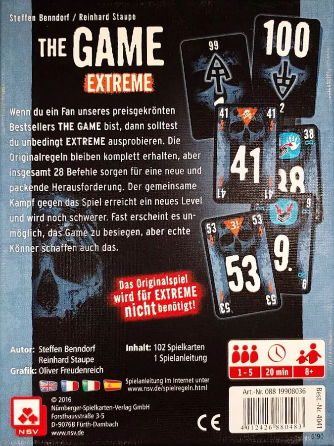 The Game: Extreme  (1-5) board game collectible [Barcode 8718026302023] - Main Image 2