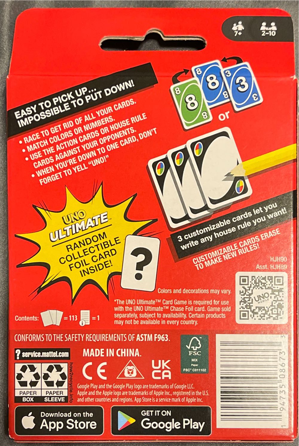 Uno Ultimate Chase Foil Card  board game collectible - Main Image 2