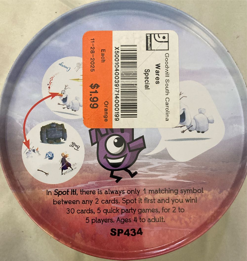 Spot It! • Disney Frozen II In Tin  (2-5) board game collectible [Barcode 3558380071556] - Main Image 2