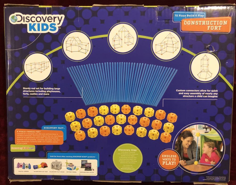 Discovery Kids 72 Piece Construction Fort Build Play Set Stem Education Learning  board game collectible [Barcode 694202318027] - Main Image 2