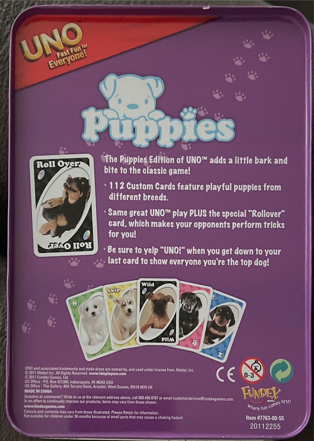 Puppies Uno Tin  board game collectible - Main Image 2
