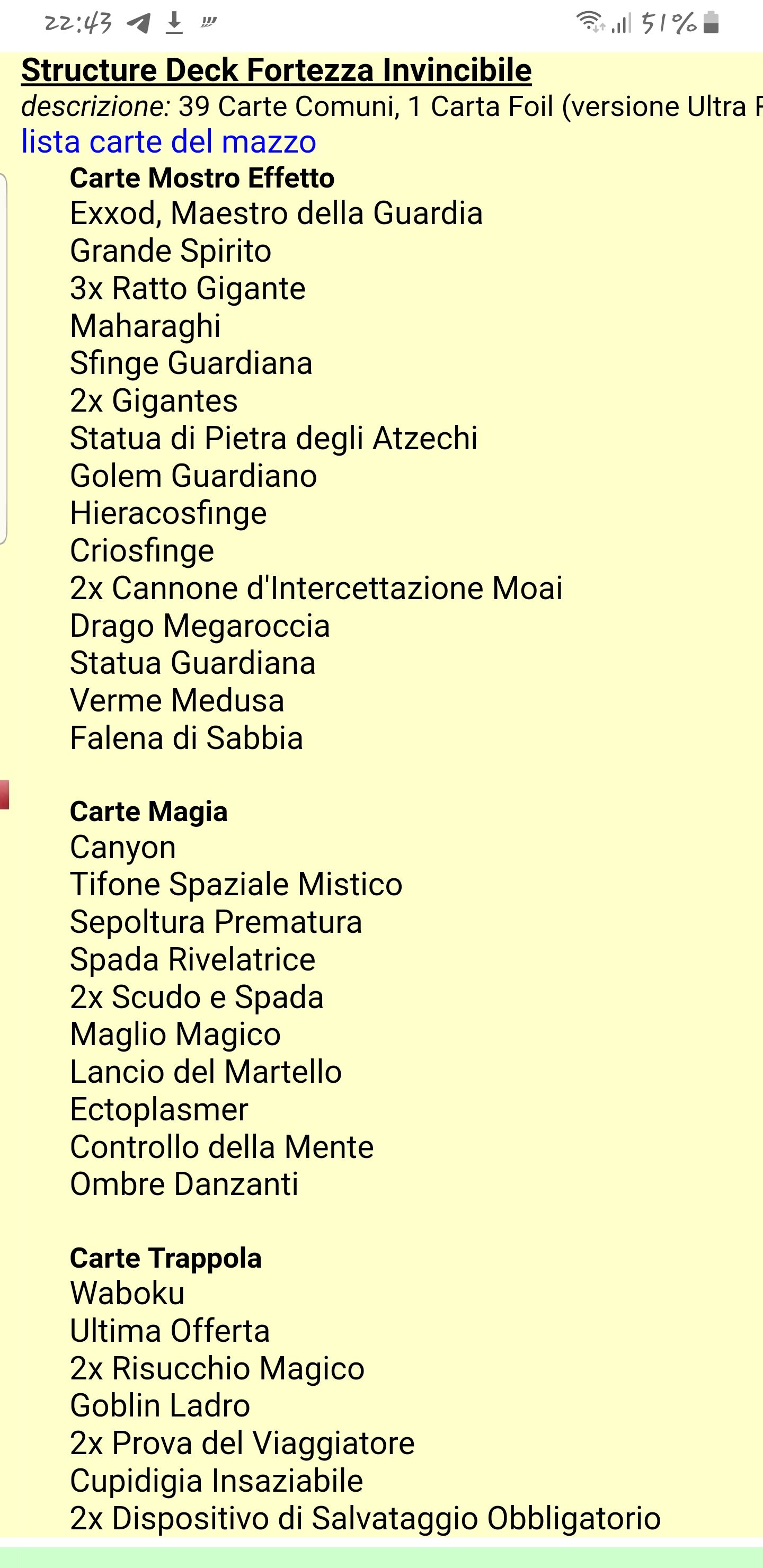 Yu-Gi-Oh Deck Fortezza Invincibile  board game collectible - Main Image 2