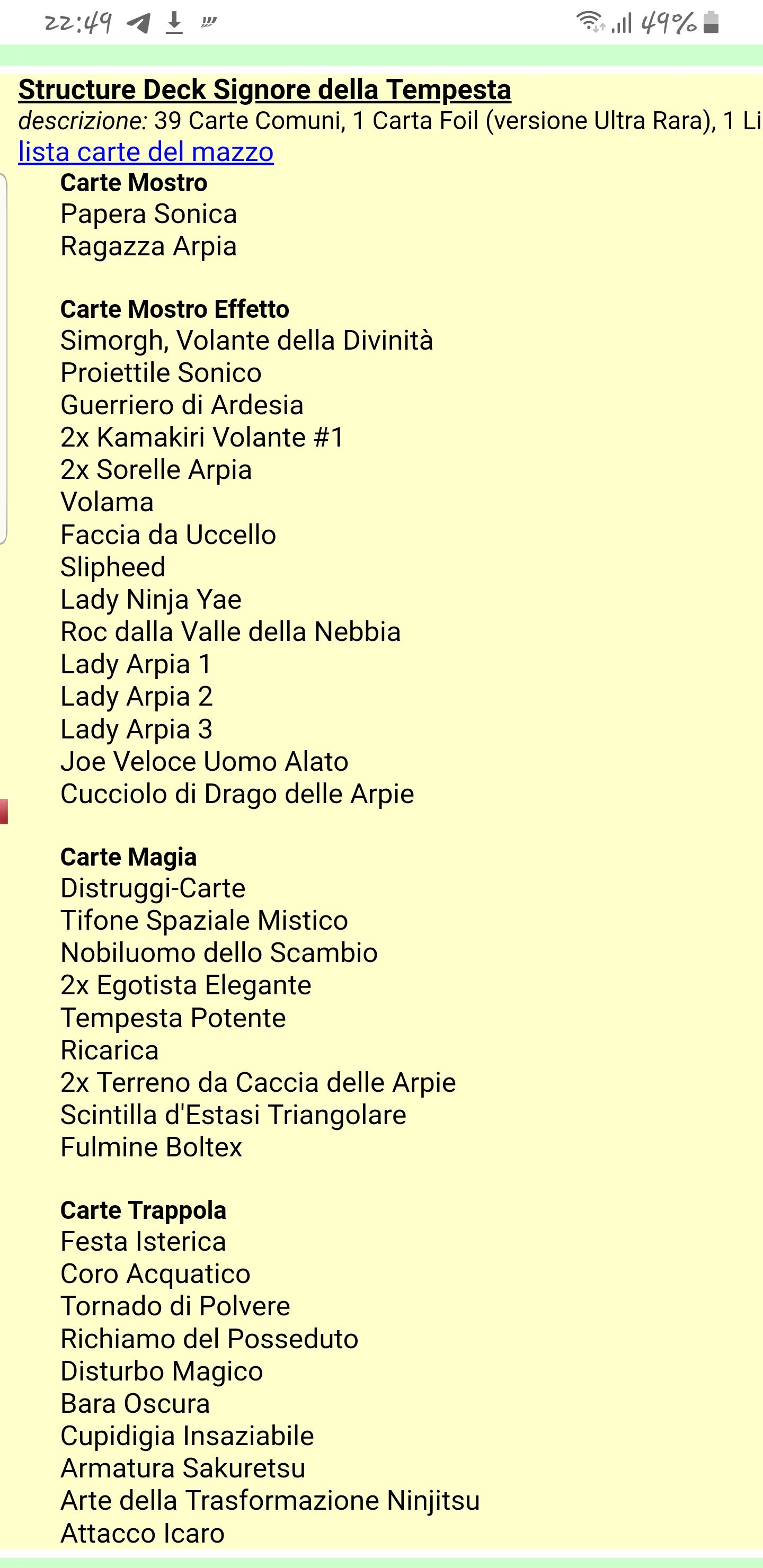 Yu-Gi-Oh Deck Signore Della Tempesta  board game collectible - Main Image 2