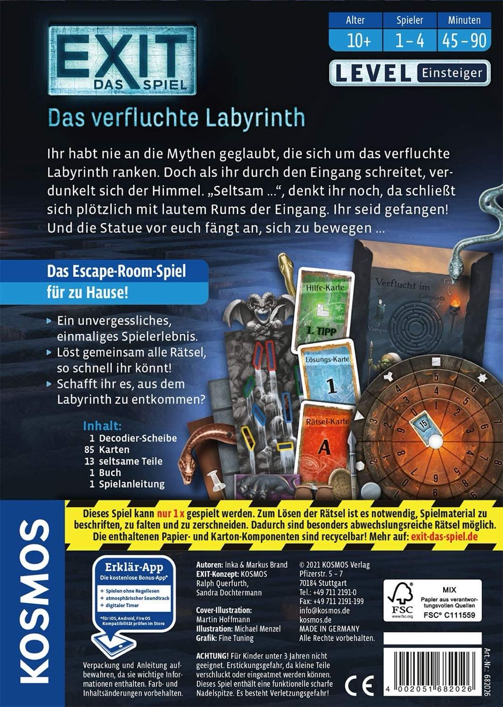 EXIT - Das verfluchte Labyrinth  (1-4) board game collectible [Barcode 4002051682026] - Main Image 2