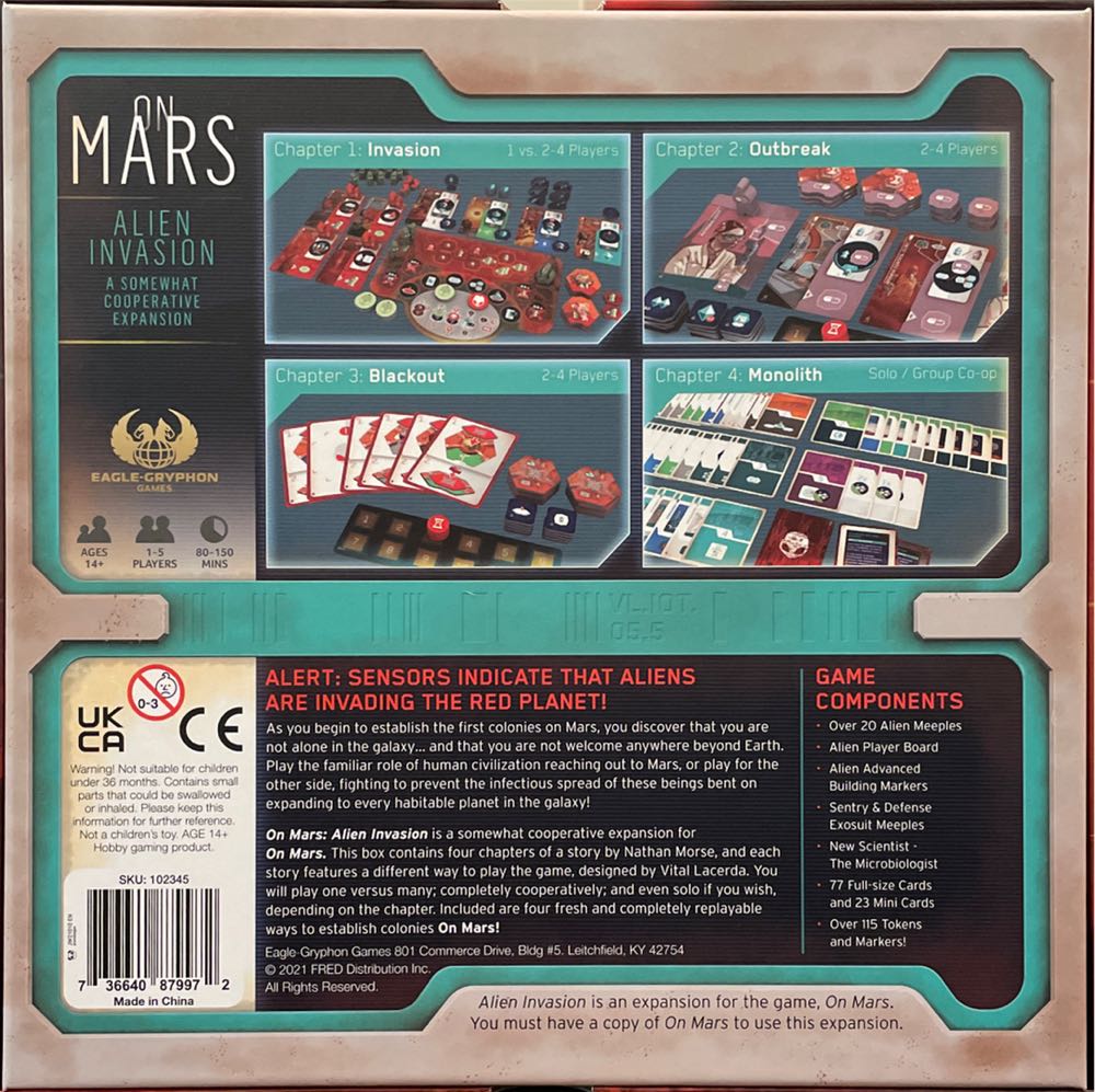 On Mars: Alien Invasion  (1-4) board game collectible [Barcode 736640879972] - Main Image 2