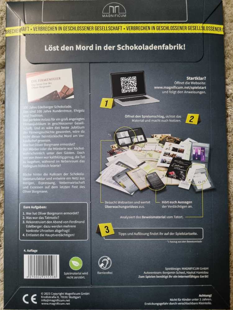 Die Firmenfeier Das letzte Fest des Oliver Borgmann  (1-6) board game collectible [Barcode 4270002215108] - Main Image 2