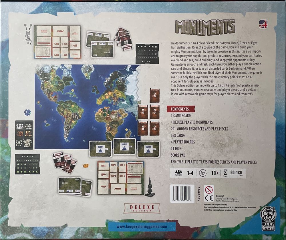 Monuments: Deluxe Edition  (1-4) board game collectible [Barcode 7448108390358] - Main Image 2