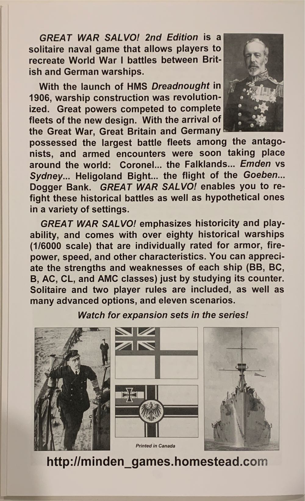 Great War Salvo!  Solitaire Tactical World War I Naval Game 2nd Edition  (1) board game collectible - Main Image 2