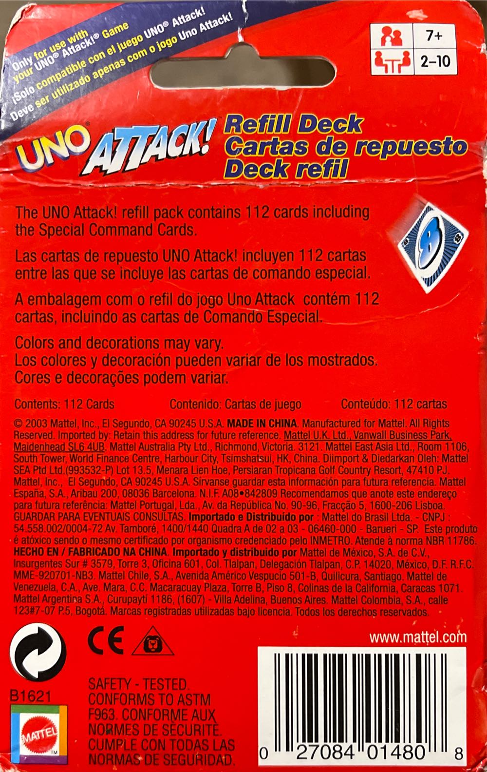 UNO® • Attack!: Refill Deck  (2-10) board game collectible [Barcode 027084014808] - Main Image 2