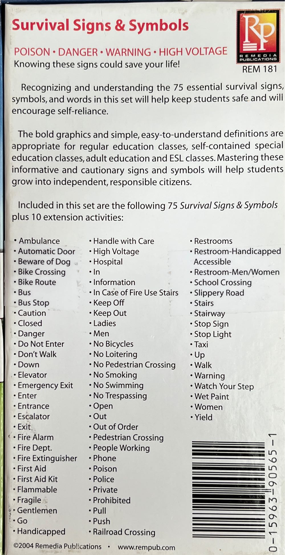 Survival Signs & Symbols Flash Cards Rem181 1 Review  board game collectible [Barcode 015963905651] - Main Image 2