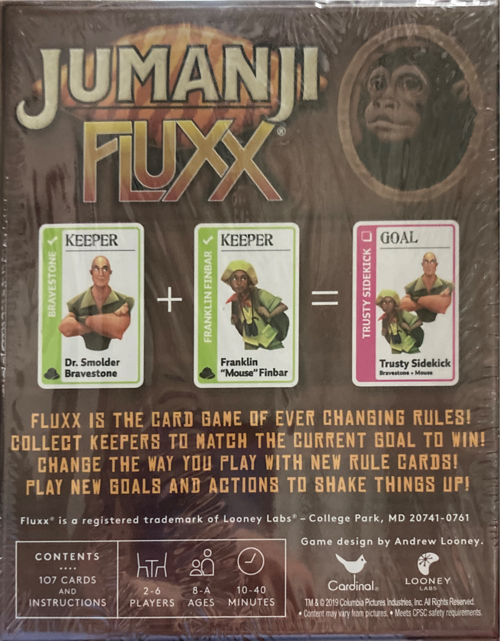 Jumanji Fluxx  (2-6) board game collectible [Barcode 857848004864] - Main Image 2