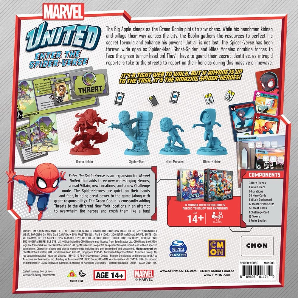 Marvel United: Enter The Spider-Verse  (1-4) board game collectible [Barcode 889696011848] - Main Image 2