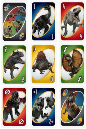 Uno Jurassic World Dominion Card Game With Themed Deck & Special Rule Gift For Kid Adult & Family Game Nights Ages 7 Years Old & Up  (2-10) board game collectible [Barcode 887961954623] - Main Image 3