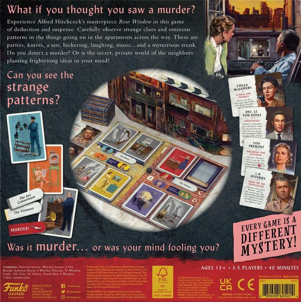 Rear Window  (3-5) board game collectible [Barcode 889698605014] - Main Image 2