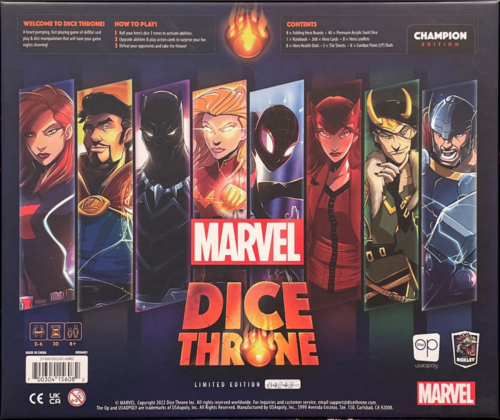 Dice Throne: Marvel  (2-6) board game collectible [Barcode 700304156082] - Main Image 2