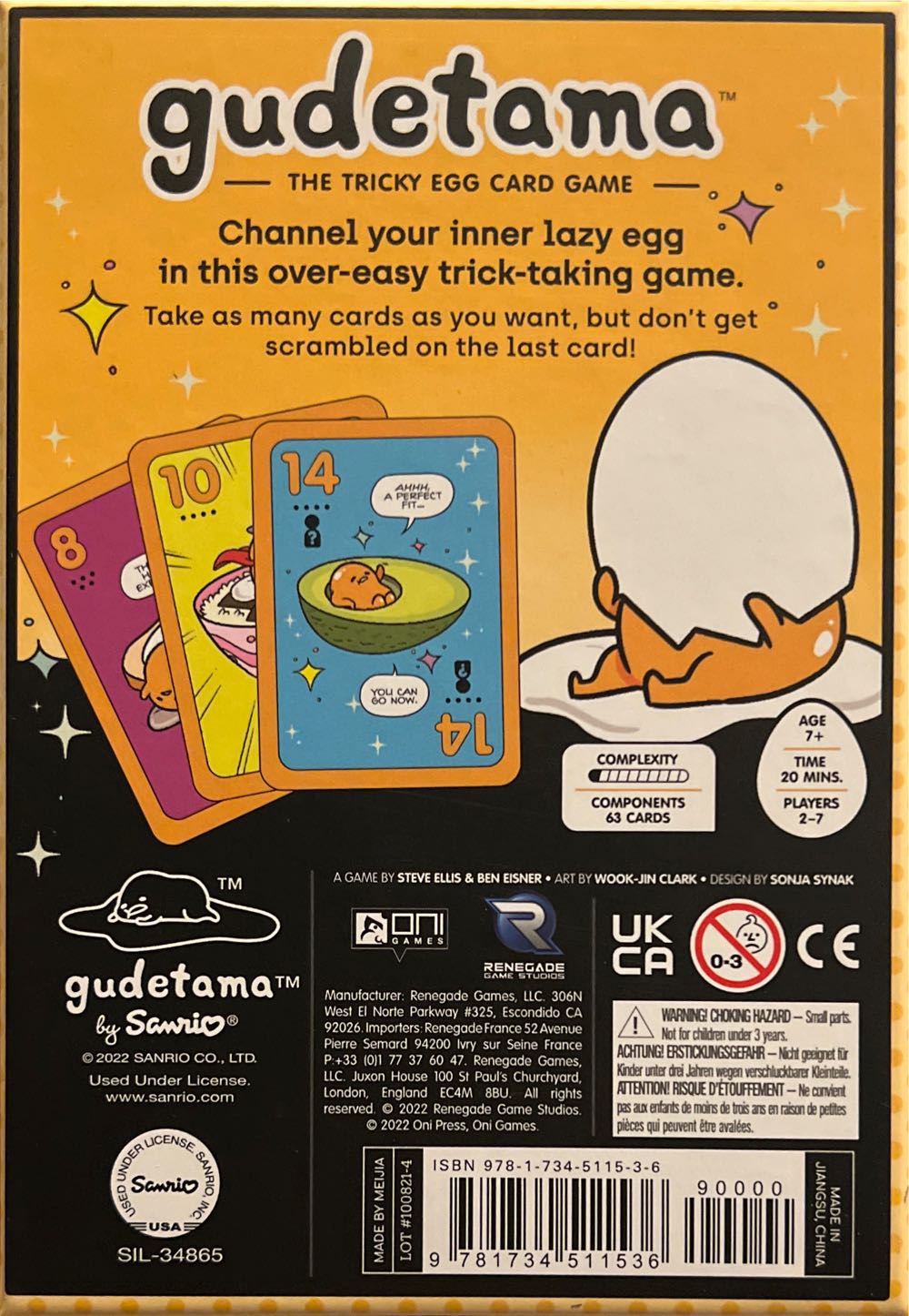 Gudetama  (2-7) board game collectible [Barcode 9781734511536] - Main Image 2