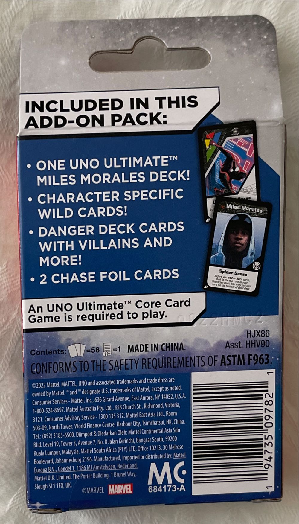 Miles Morales Add On Pack Uno Marvel Ultimate  board game collectible - Main Image 2