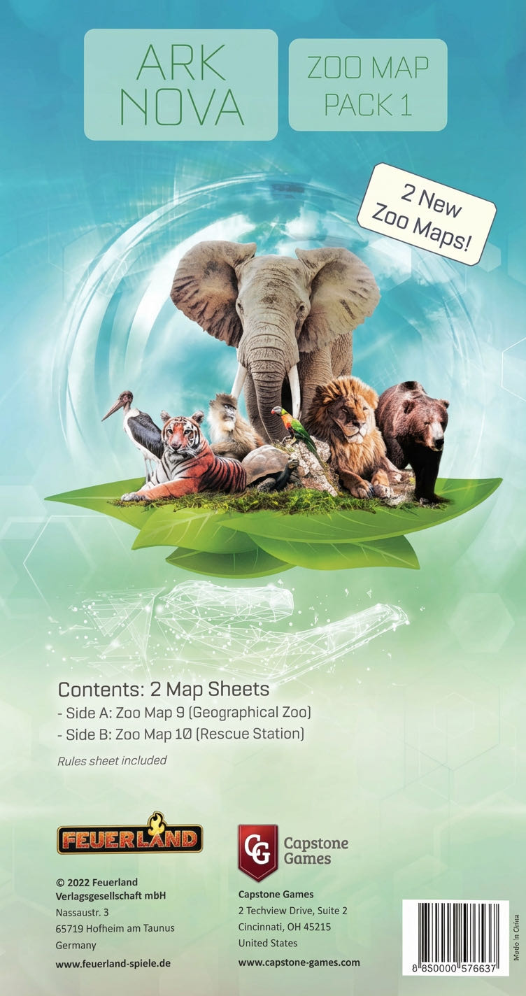Ark Nova: Zoo Map Pack 1  (2-4) board game collectible [Barcode 850000576537] - Main Image 3