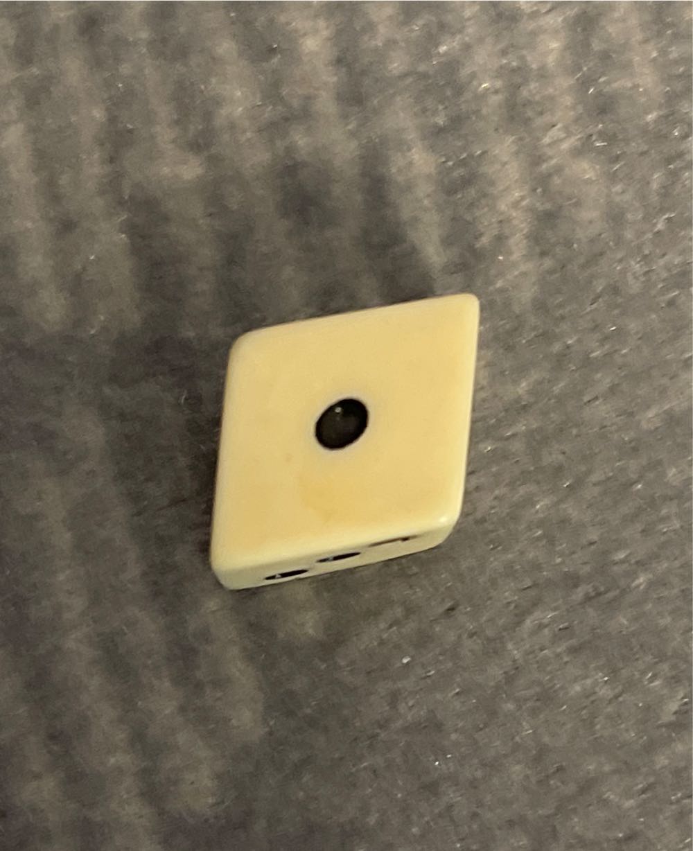 White And Red 6 Sided Dice  board game collectible - Main Image 3