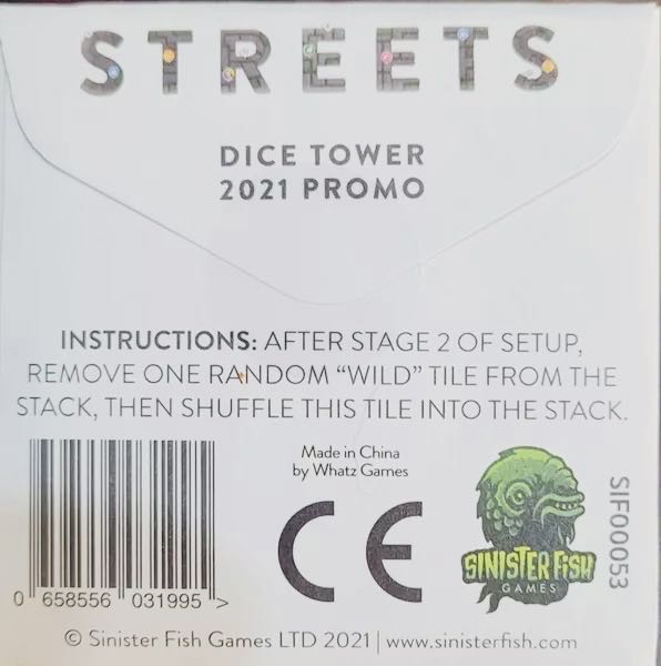 Streets: Dice Tower Promo  board game collectible [Barcode 658556031995] - Main Image 2