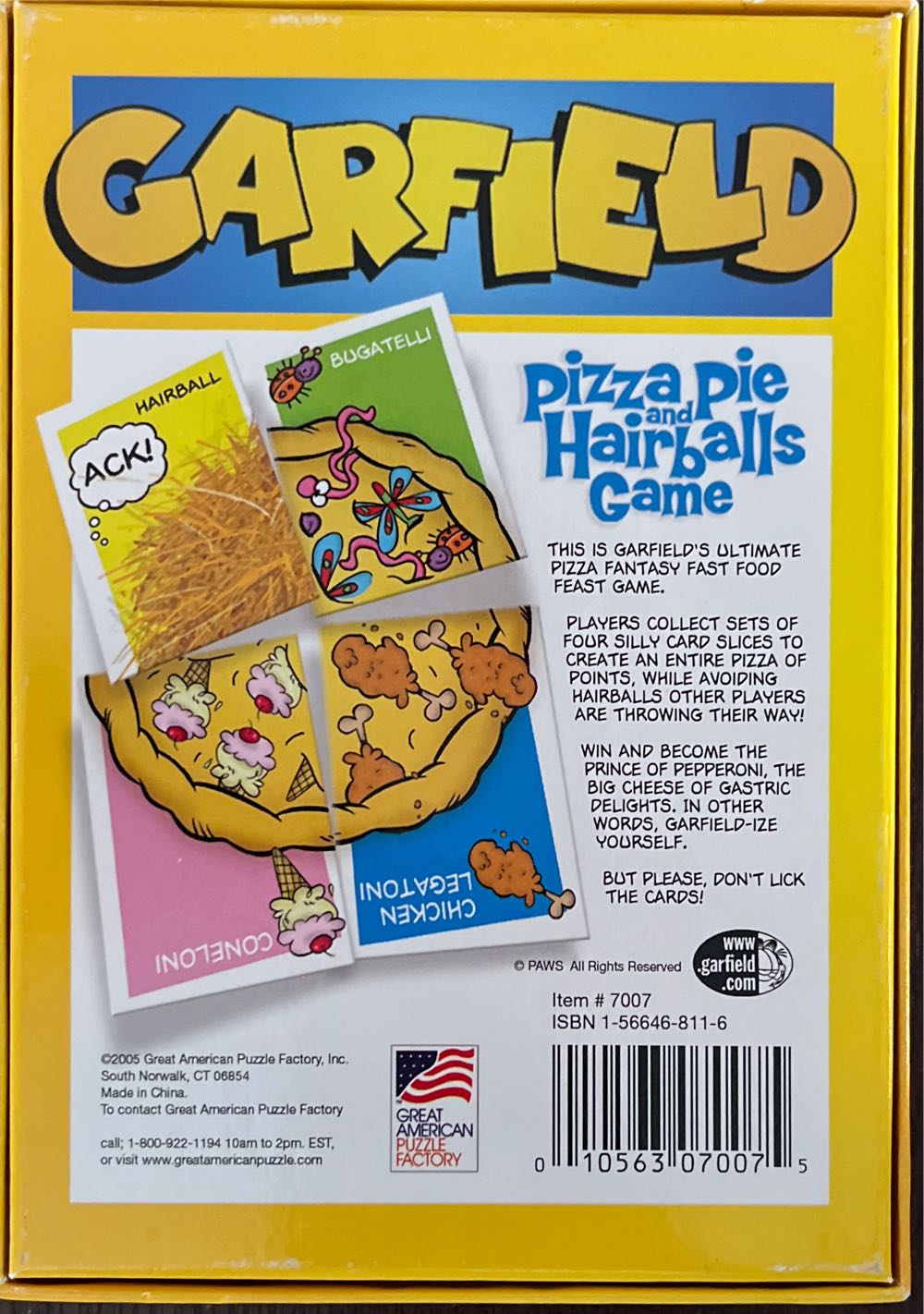 Garfield Pizza Pie And Hairballs  board game collectible [Barcode 010563070075] - Main Image 2