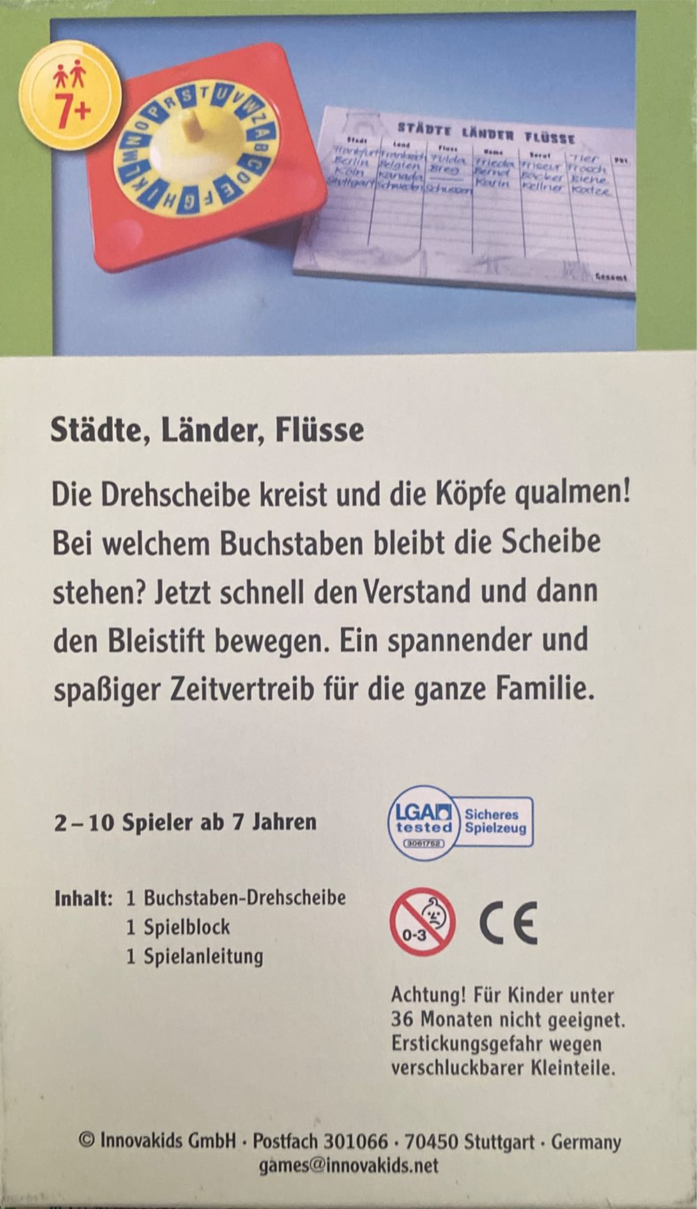 Städte,Länder, Flüsse  (2-10) board game collectible [Barcode 23217683] - Main Image 2