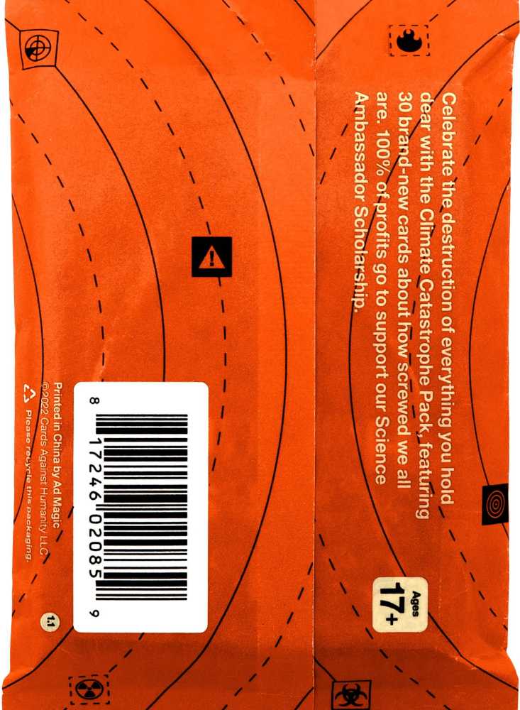 Cards Against Humanity: Climate Catastrophe Pack  (4+) board game collectible [Barcode 817246020859] - Main Image 2