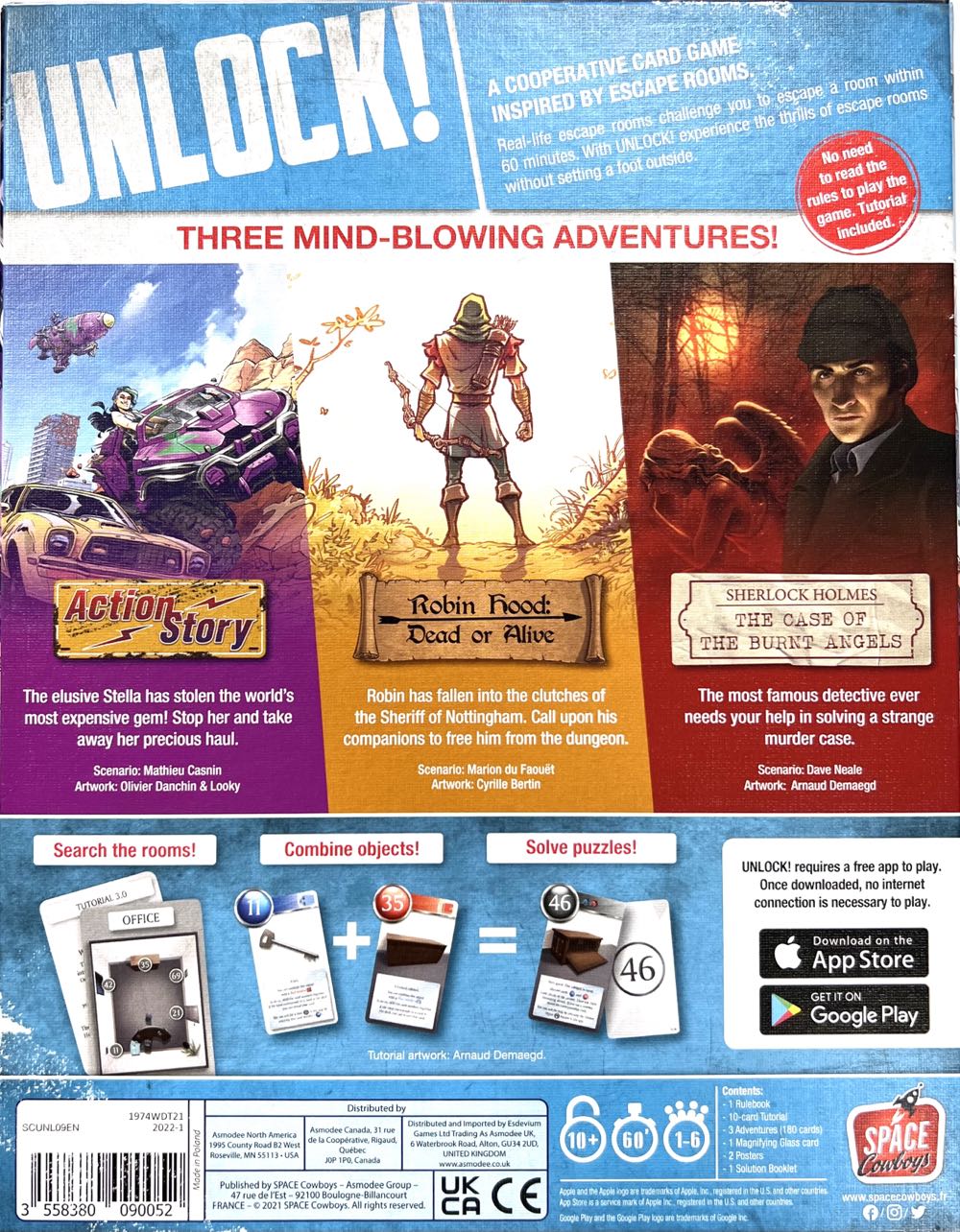 Unlock! Legendary Adventures  (1-6) board game collectible [Barcode 3558380090052] - Main Image 2