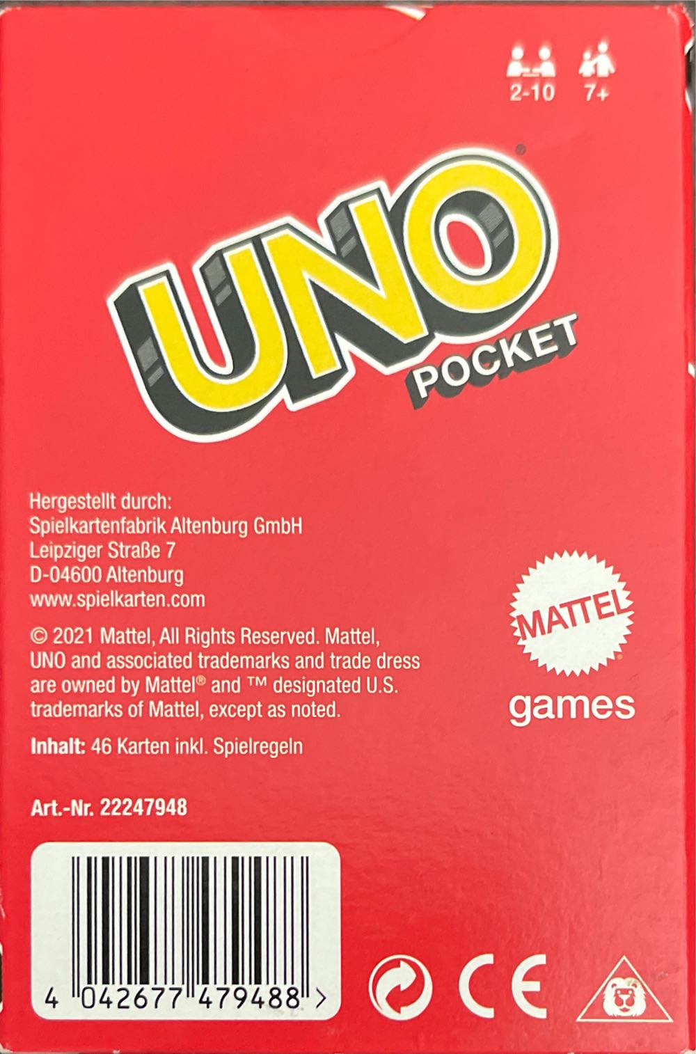 Red Pocket Uno  board game collectible - Main Image 2