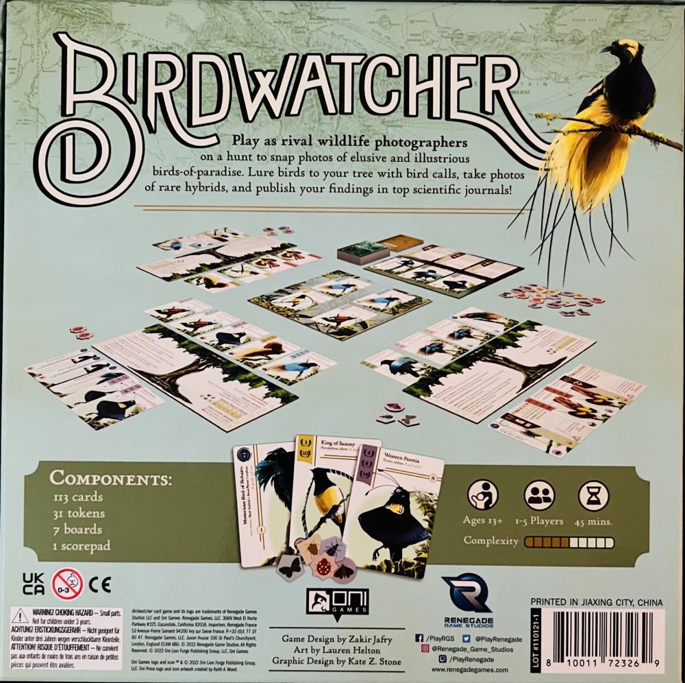 Birdwatcher  (1-5) board game collectible [Barcode 810011723269] - Main Image 2