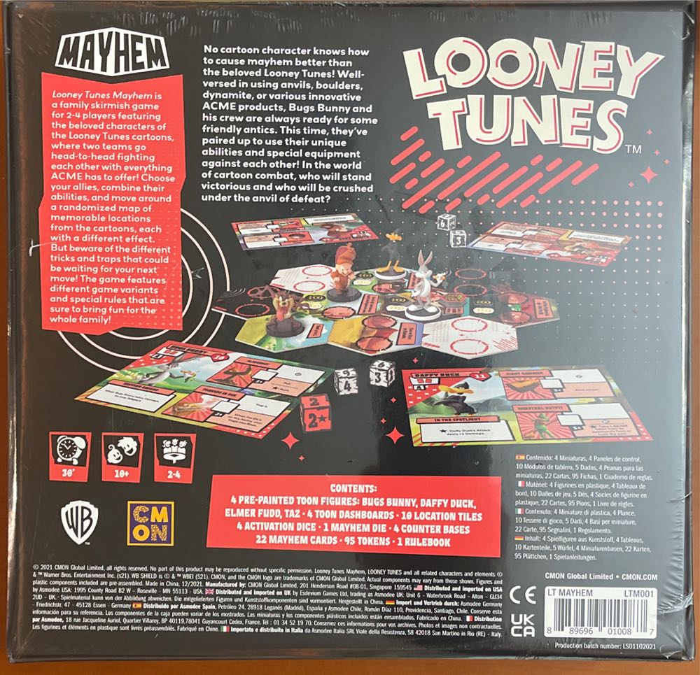 Looney Tunes Mayhem  (2-4) board game collectible [Barcode 889696010087] - Main Image 2