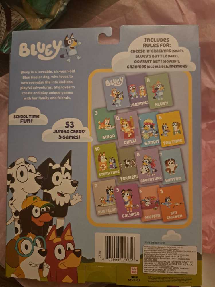 Bluey 5-in-1 Card Games  (2) board game collectible [Barcode 630996173756] - Main Image 2