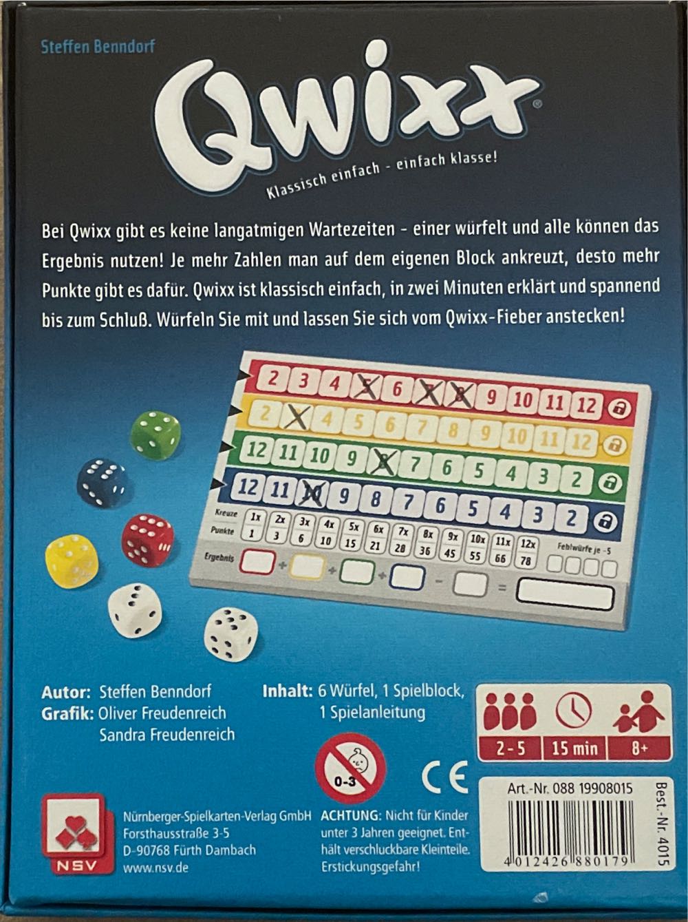 Qwixx  (2-5 (6)) board game collectible [Barcode 4012426880179] - Main Image 2