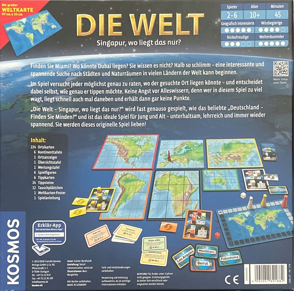 Die Welt - Singapur, wo liegt das nur?  (2-6) board game collectible [Barcode 4002051691882] - Main Image 2