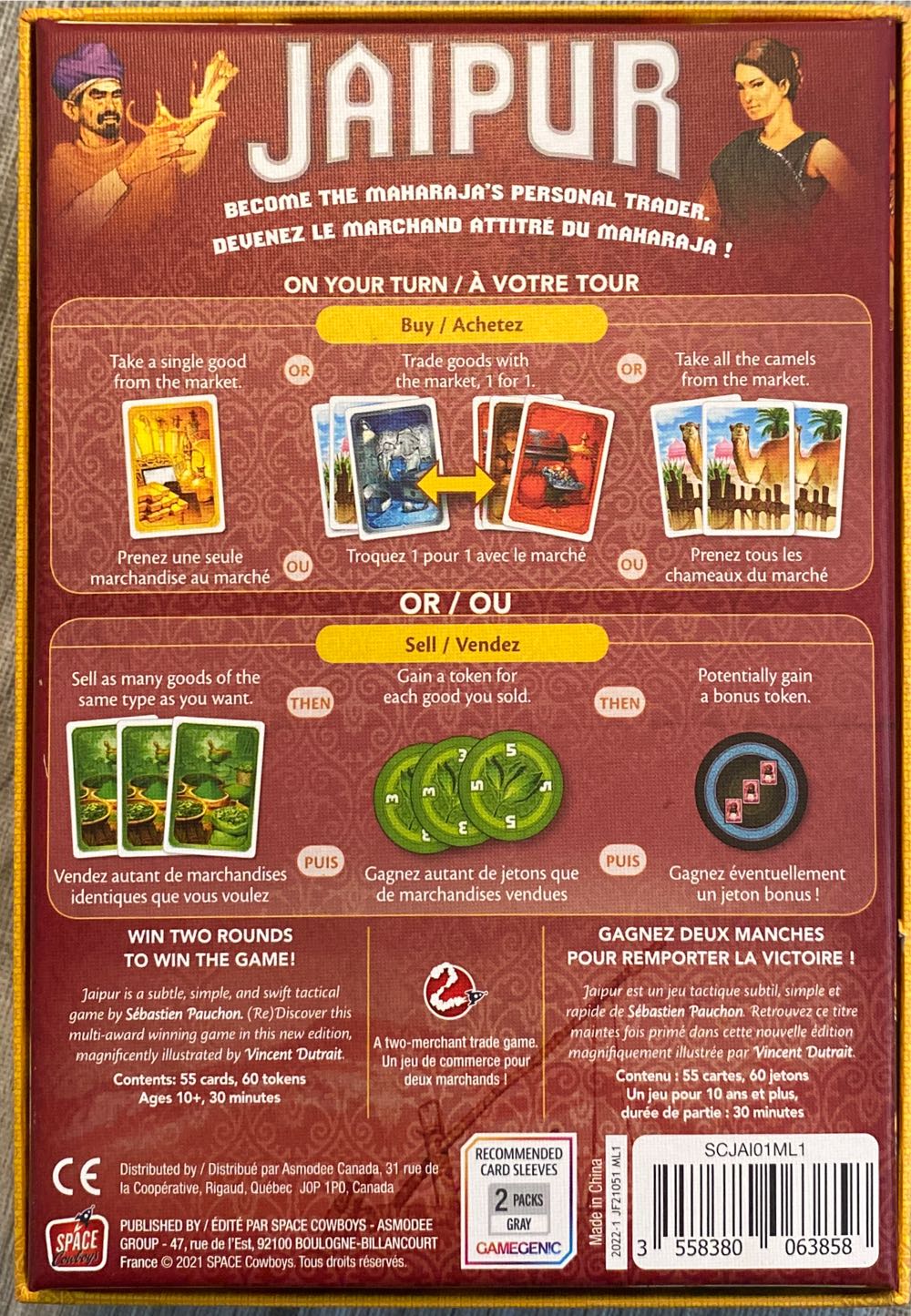 Jaipur  (2) board game collectible [Barcode 3558380063858] - Main Image 2