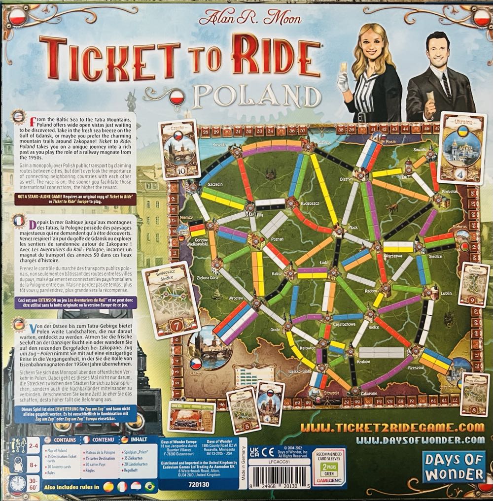 Ticket to Ride: Poland  (2-4) board game collectible [Barcode 824968201305] - Main Image 2
