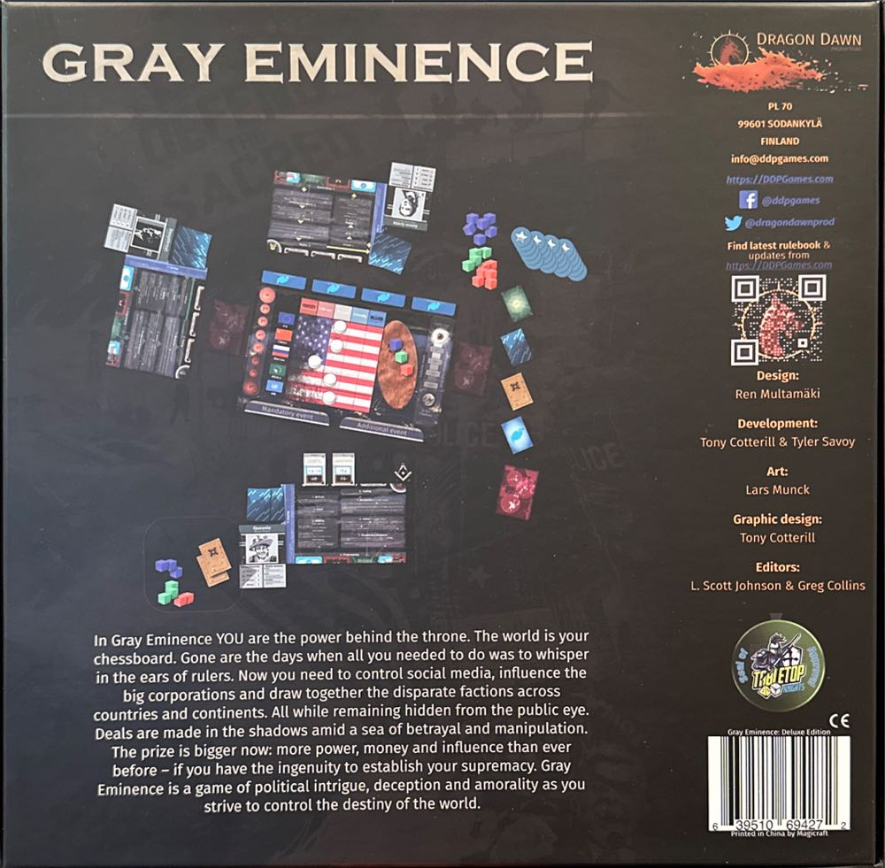 Gray Eminence  (3-6) board game collectible [Barcode 639510694272] - Main Image 2
