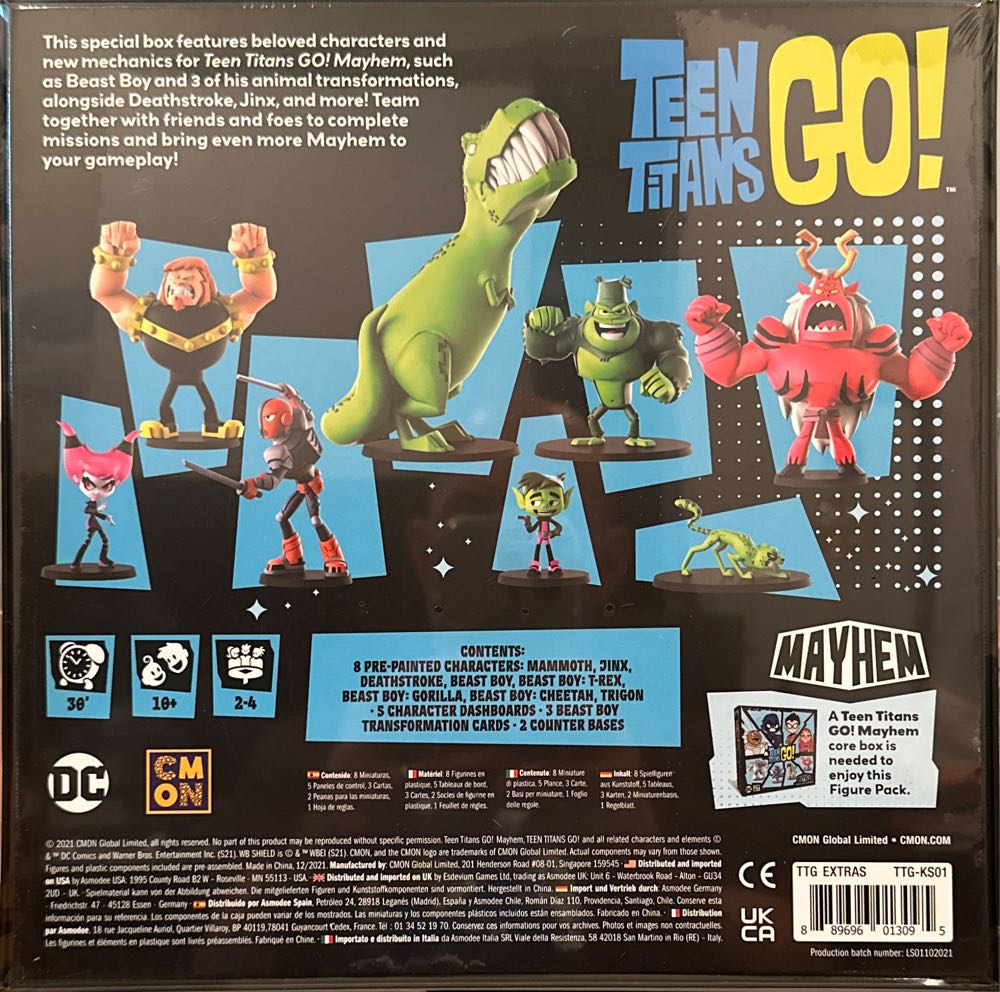 Mayhem: Teen Titans Go!: Extras  board game collectible [Barcode 889696013095] - Main Image 2