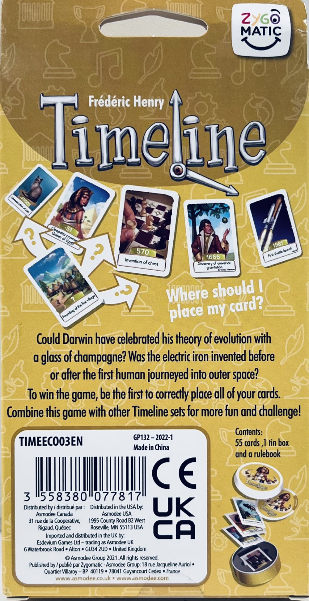 Timeline: Classic  (2-6) board game collectible [Barcode 3558380077817] - Main Image 2
