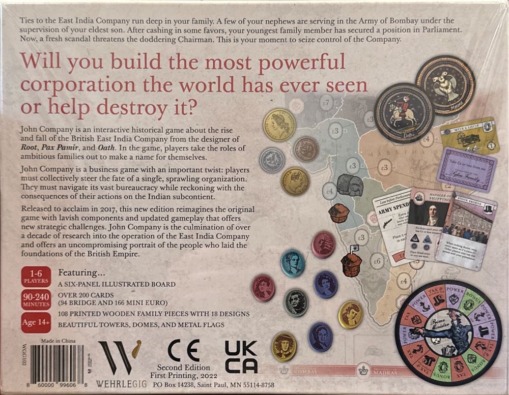 John Company: 2nd Edition — First Printing, 2022  (1 - 6) board game collectible [Barcode 860000996068] - Main Image 2