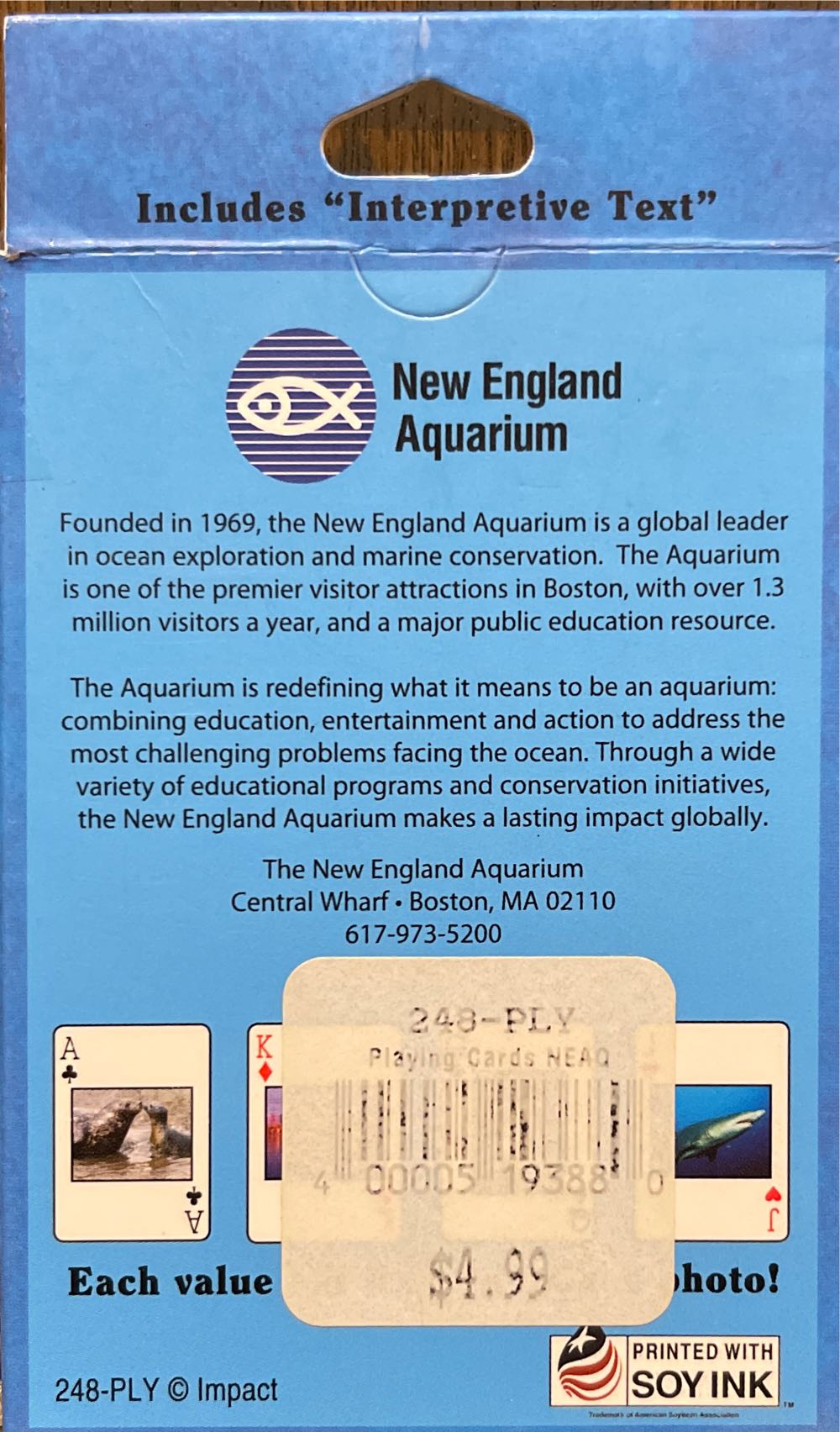 Playing Cards-New England Aquarium  board game collectible [Barcode 802285128338] - Main Image 2
