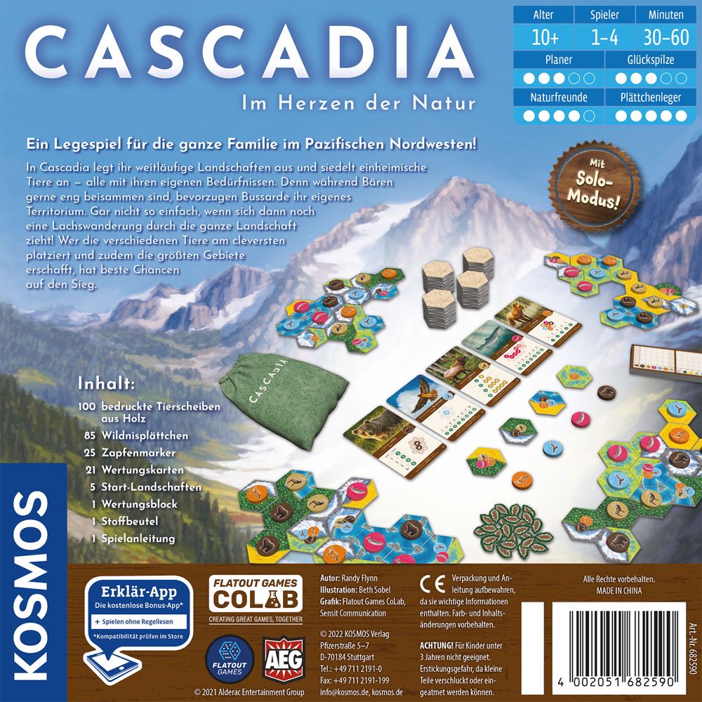 Cascadia Im Herzen der Natur  (1-4) board game collectible [Barcode 4002051682590] - Main Image 2