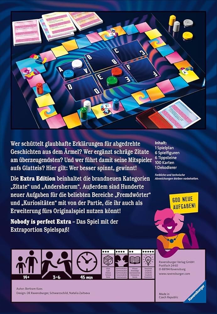 Ravenyburger Party Game Nobody Is Perfect Game Ages 14 And Up  (3-6) board game collectible [Barcode 4005556268467] - Main Image 2