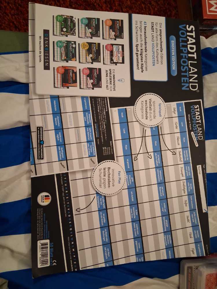 Stadt Land Vollpfosten Einstein Edition  (2+) board game collectible [Barcode 658551408099] - Main Image 2